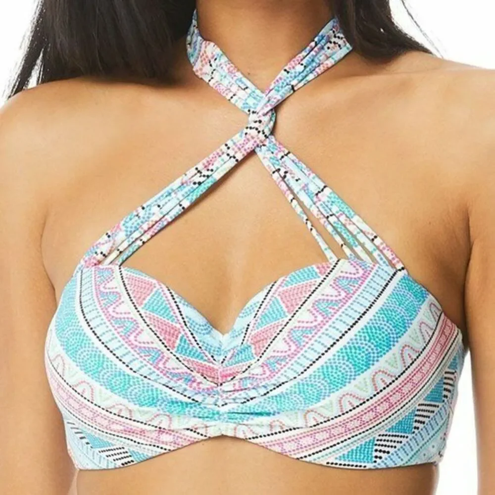 COCO REEF Infinite UW 5 Way 36/38C Top & High Rise Bottom sz M Bikini Set Strpes - Picture 6 of 6